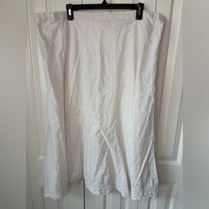 Eddie Bauer White Eyelet Cotton Skirt, Size 20 Tall